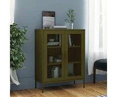 Sandėliavimo spintelė, alyvuogių žalia, 80x35x101,5cm, plienas
