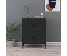 Sandėliavimo spintelė, juodos spalvos, 80x35x101,5cm, plienas