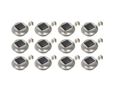 Saul. en. įkr. LED lauko švies., 12vnt., balt. sp., 12cm, apv.