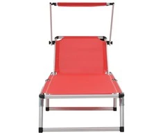 Sofa Saulės gultai, 2vnt., raudoni, aliuminis ir tekstilenas