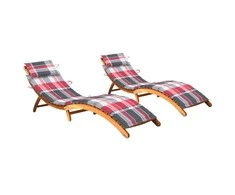 Sofa Saulės gultai su čiužinukais, 2vnt., akacijos medienos masyvas