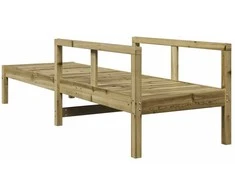 Saulės gultas, 199,5x62x55cm, impregnuota pušies mediena