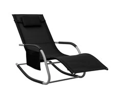 Saulės gultas, juodos ir pilkos spalvos, tekstilenas