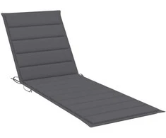 Saulės gultas su antracito spalvos čiužinuku, impregnuota pušis