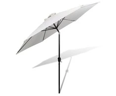 Skėtis nuo saulės, smėlio baltos spalvos, 3m, plieno kotas