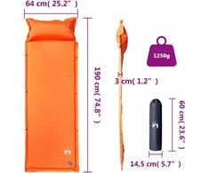 Savaime prisipučiantis stovyklavimo čiužinys, oranžinis