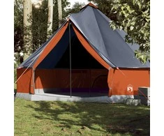 Šeimos palapinė, pilka ir oranžinė, 10 vietų, tipi
