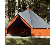 Šeimos palapinė, pilka ir oranžinė, aštuonvietė, tipi