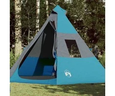 Stovyklavimo palapinė, mėlyna, septynvietė, tipi dizaino