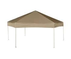Šešiakampė išskleidžiama palapinė su sienomis, taupe, 3,6x3,1m