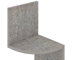 Sieninė kampinė lentyna, betono, 19x19x123cm, apdirbta mediena