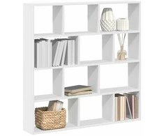 Sieninė lentyna, 12 skyrių, baltos, mediena, kubo formos