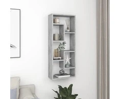Sieninė lentyna, betono pilkos spalvos, 36x16x90cm, mediena