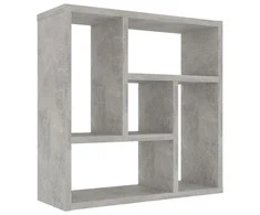 Sieninė lentyna, betono, 45,1x16x45,1cm, apdirbta mediena