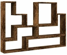 Sieninė lentyna, dūminio ąžuolo, 96x12x64cm, apdirbta mediena