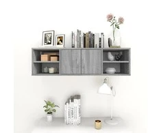 Sieninė lentyna, pilka ąžuolo, 102x30x29cm, apdirbta mediena