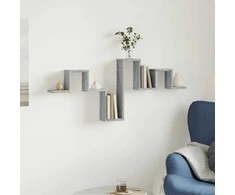 Sieninė lentyna, pilka ąžuolo, 104,5x10x43cm, apdirbta mediena
