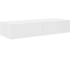 Sieninė lentyna su stalčiais, baltos, 100x36x19cm