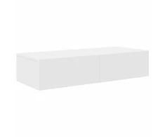 Sieninė lentyna su stalčiais, baltos, 80x33x17cm