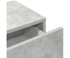 Sieninė lentyna su stalčiais, betono pilka, 80x33x17cm