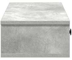 Sieninė lentyna su stalčiais, betono pilka, 100x37,5x19cm