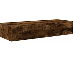 Sieninė lentyna su stalčiais, dūminio ąžuolo, 100x36x19cm