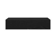 Sieninė lentyna su stalčiais, juodos, 80x33x17cm