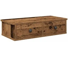 Sieninė lentyna su stalčiais, medienos, 60x28x15cm