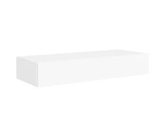 Sieninė lentyna su stalčiumi, baltos spalvos, 60x23,5x10cm, MDF