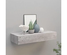 Sieninė lentyna su stalčiumi, betono pilka, 60x23,5x10cm, MDF