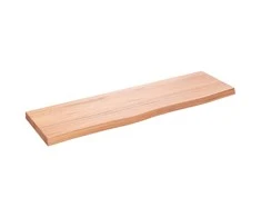 Sieninė lentyna, šviesiai ruda, 100x30x(2-4) cm, ąžuolo masyvas
