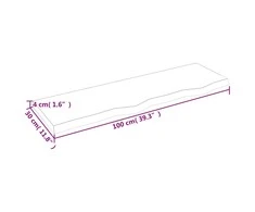 Sieninė lentyna, šviesiai ruda, 100x30x(2-4) cm, ąžuolo masyvas
