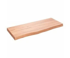 Sieninė lentyna, šviesiai ruda, 100x40x(2-6) cm, ąžuolo masyvas