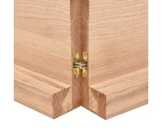 Sieninė lentyna, šviesiai ruda, 140x60x(2-6) cm, ąžuolo masyva6