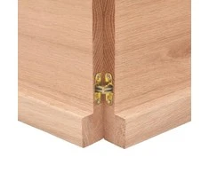 Sieninė lentyna, šviesiai ruda, 200x60x(2-4) cm, ąžuolo masyvas