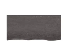 Sieninė lentyna, tamsiai ruda, 100x50x(2-6) cm, ąžuolo masyvas