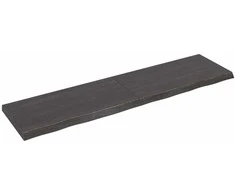 Sieninė lentyna, tamsiai ruda, 200x50x(2-6) cm, ąžuolo masyvas