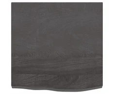 Sieninė lentyna, tamsiai ruda, 60x60x(2-4) cm, ąžuolo masyvas