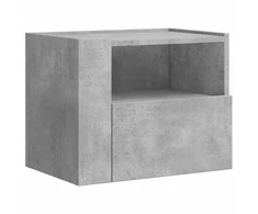 Sieninė naktinė spintelė, betono pilkos spalvos, 45x30x35cm