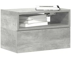 Sieninė naktinė spintelė, pilka, 45x26x28,5cm