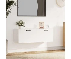 Sieninė spintelė, balta, 100x36,5x35cm, apdirbta mediena
