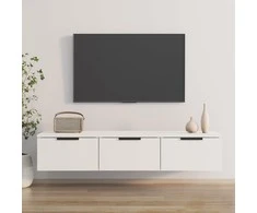 TV staliukas Sieninė spintelė, balta, 102x30x20cm, apdirbta mediena