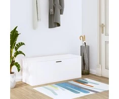 Sieninė spintelė batams, balta, 100x35x38cm, apdirbta mediena