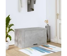 Sieninė spintelė batams, betono pilka, 70x35x38cm, mediena