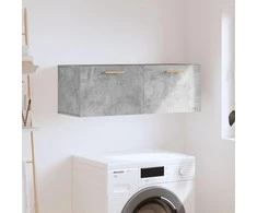 Sieninė spintelė, betono pilka, 100x36,5x35cm, apdirbta mediena