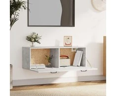 Sieninė spintelė, betono pilka, 100x36,5x35cm, apdirbta mediena