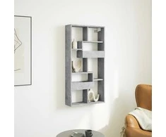 Sieninė spintelė, betono pilka, 50x15x100cm, apdirbta mediena