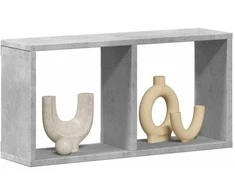 Sieninė spintelė, betono pilka, 60x16x30cm, apdirbta mediena