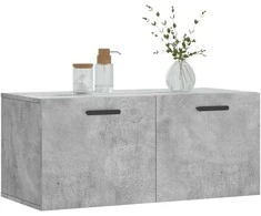 Sieninė spintelė, betono pilka, 80x36,5x35cm, apdirbta mediena