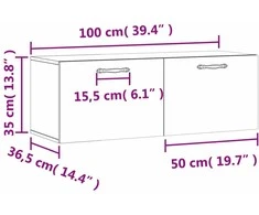 Sieninė spintelė, dūminio ąžuolo, 100x36,5x35cm, mediena